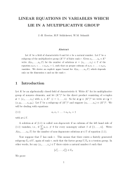 LINEAR EQUATIONS IN VARIABLES WHICH LIE IN A
