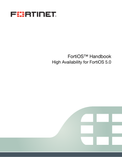 FortiOS Handbook: High Availability for FortiOS 5.0
