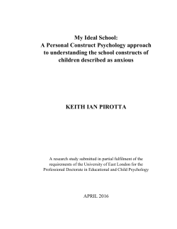 My Ideal School: A Personal Construct Psychology approach to