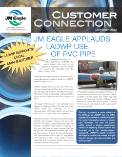 JM EAGLE APPLAUDS LADWP USE OF PVC PIPE