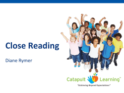 Close Reading - Catapult Learning