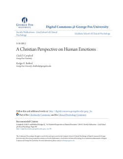 A Christian Perspective on Human Emotions