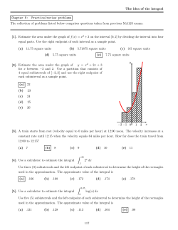 The idea of the integral Chapter 8: Practice/review problems The