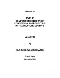 Competition Concerns in Concession Agreements in Infrastructure