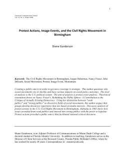 Protest Actions, Image Events and the Civil Rights Movement in