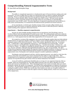 Comprehending Natural Argumentative Texts