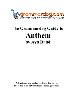 ANTHEM by Ayn Rand &ndash; Grammar and Style