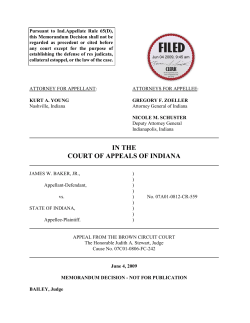 James W. Baker, Jr. v. State of Indiana