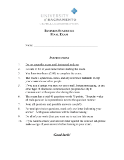 BUSINESS STATISTICS FINAL EXAM