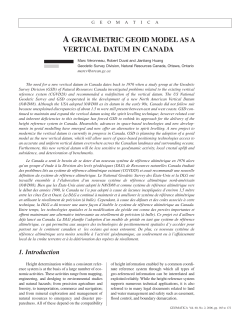 a gravimetric geoid model as a vertical datum in canada