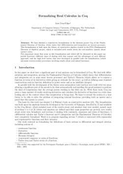 Formalizing - Section of Logic and Computation