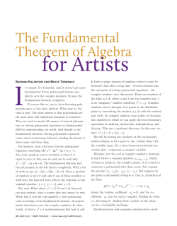 The Fundamental Theorem of Algebra