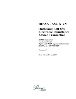 HIPAA - ASC X12N: Outbound EDI 835 Electronic Remittance