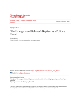 The Emergence of Believer`s Baptism as a Political