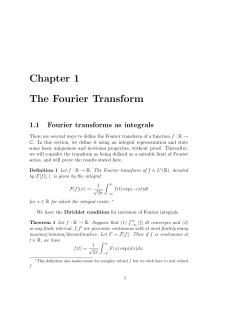 Chapter 1 The Fourier Transform