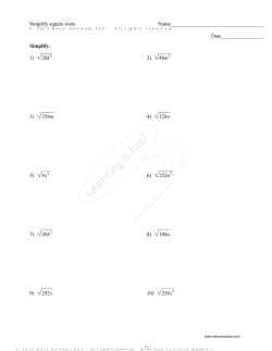 Simplify square roots