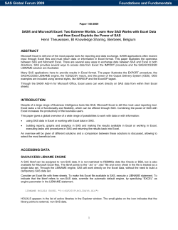 140-2009: SAS&reg; and Microsoft Excel