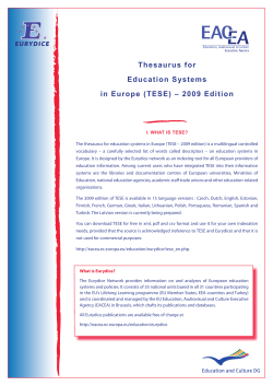 Thesaurus for Education Systems in Europe - Eacea