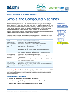 ENERGY FUNDAMENTALS &ndash; LESSON PLAN 1.6 Simple and