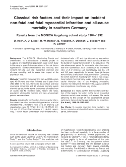 Classical risk factors and their impact on incident non