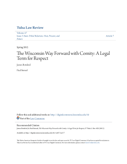 The Wisconsin Way Forward with Comity