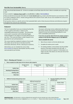 Bord Bia Farm Sustainability Survey Part 1
