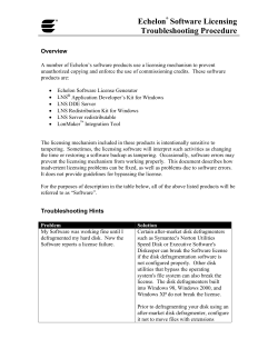 Echelon&reg; Software Licensing Troubleshooting Procedure