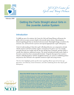Getting the Facts Straight about Girls in the Juvenile Justice System