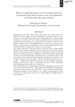 Who Can Be President of the United States?: Candidate Hillary