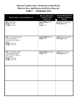 reading connections: integrated lesson plans