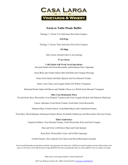 Picnic Menus