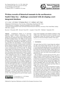 Written records of historical tsunamis in the northeastern