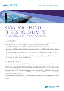Mercer - Standard Fund Threshold Limits