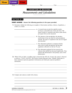 Measurements and Calculations