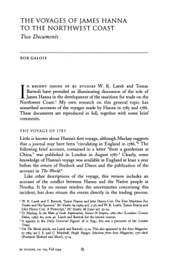 the voyages of james hanna to the northwest coast