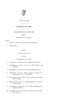 INSURANCE ACT, 2000 - Irish Statute Book