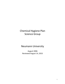 Chemical Hygiene Plan Science Group Neumann University