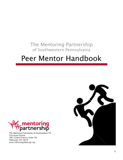Peer Mentor Handbook - The Mentoring Partnership of