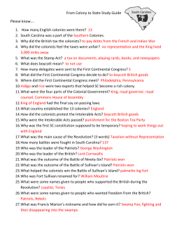 From Colony to State Study Guide Please know&hellip;.