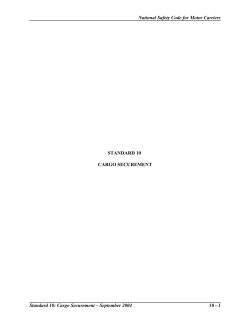 NSC Standard 10: Cargo Securement