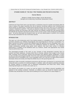 DYNAMIC WARM UP: THE ONLY PRE TRAINING AND PRE