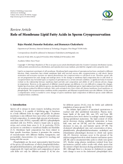 Role of Membrane Lipid Fatty Acids in Sperm Cryopreservation