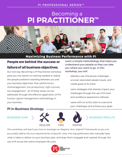 Becoming a PI PRACTITIONER
