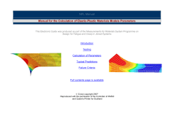 Manual for the Calculation of Elastic-Plastic