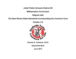 Joliet Public Schools District 86 Mathematics Curriculum Aligned