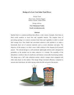 Design of a Low Cost Solar Food Dryer