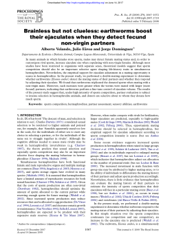 Brainless but not clueless: earthworms boost their ejaculates when