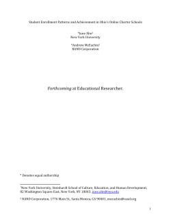 Student enrollment patterns and achievement in Ohio`s online