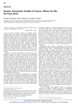 Genetic Association Studies of Cancer