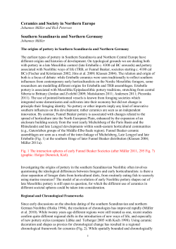 Ceramics and Society in Northern Europe Southern Scandinavia